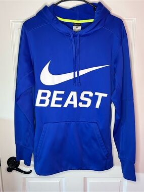 Nike Royal Blue Hoodie with White Swoosh and BEAST Logo